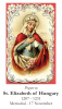 Nov 17th: St. Elizabeth of Hungary Prayer Card